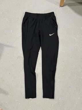 Nike Black Track Pants with White Swoosh